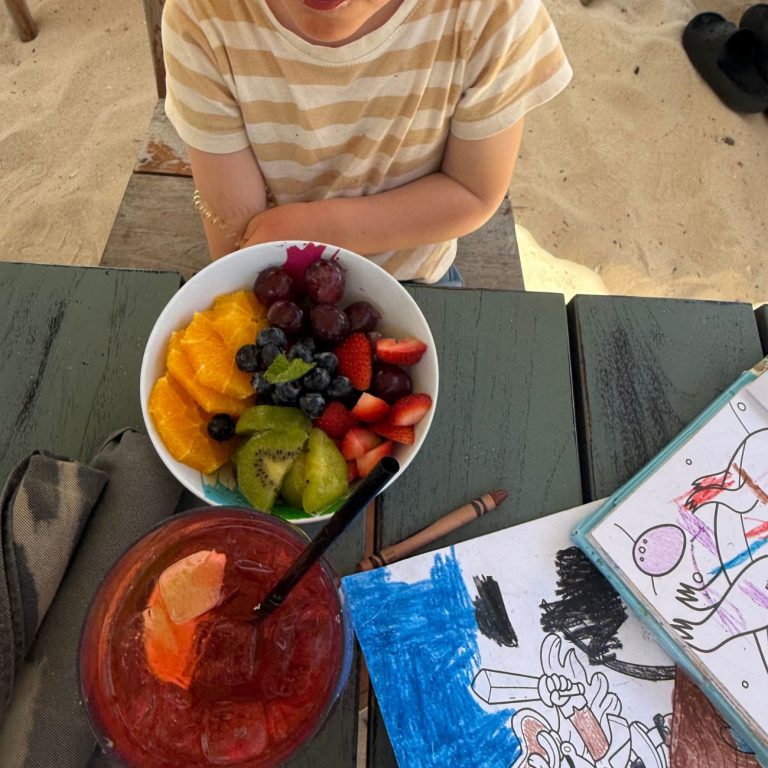 Bonny Moon Grand Cayman Seven Mile Beach fruit bowl coloring book sangria