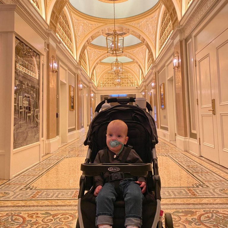 Fairmont Copley Place Boston Back Bay with kids baby stroller