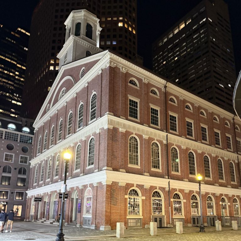 Faneuil Hall downtown Boston at night