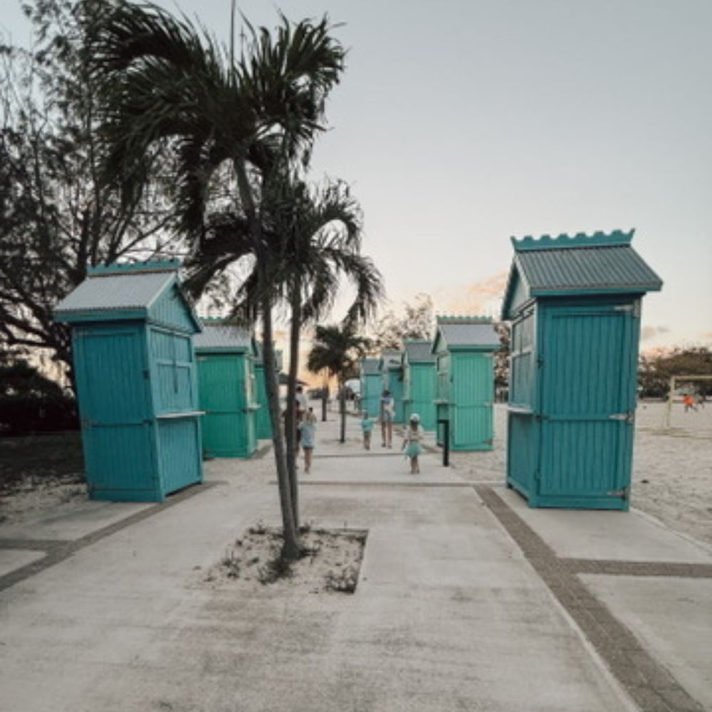 Grand Cayman with kids Seven Mile Beach public beach vendor stalls