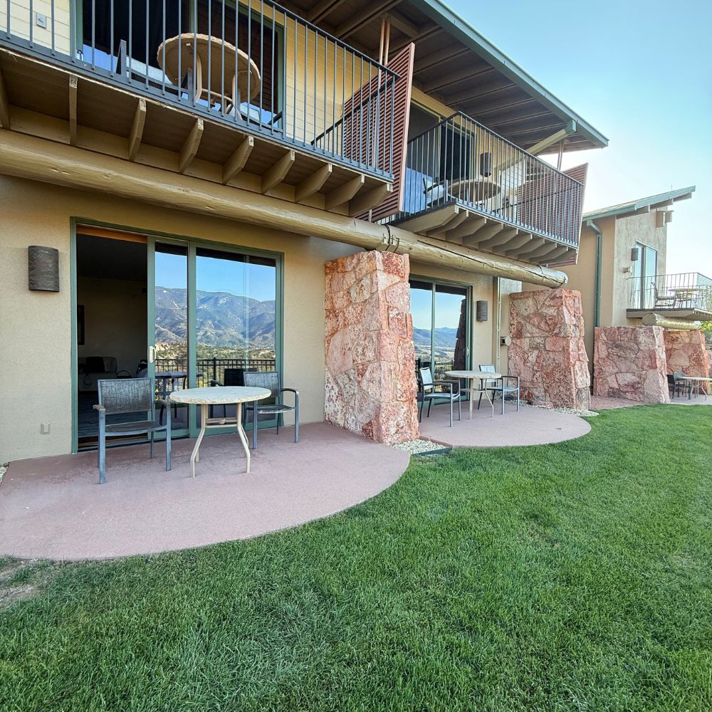Garden of the Gods patio and green space